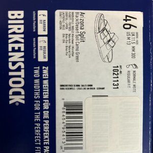 Birkenstock Arizona Split Sandals Men's size 13 EU 46 Black Green Camo Birko NEW